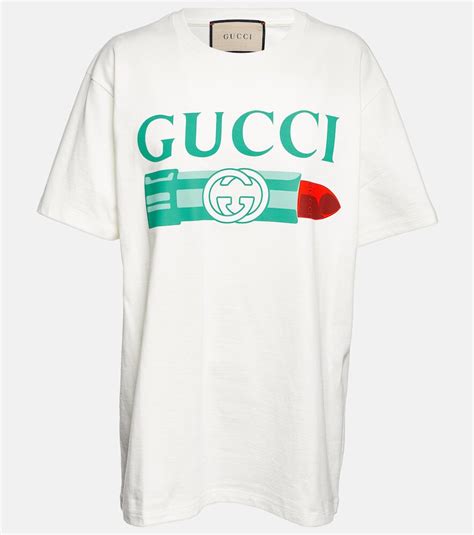 gucci logo print cotton jersey t shirt|More.